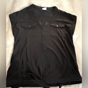 Cotton tee with pockets and tie